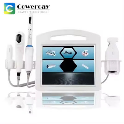 4 In 1 HIFU Yüz Makinesi 4D Odaklanmış Ultrasonik kırışıklık önleyici HIFU Vücut Geciktirme Makinesi